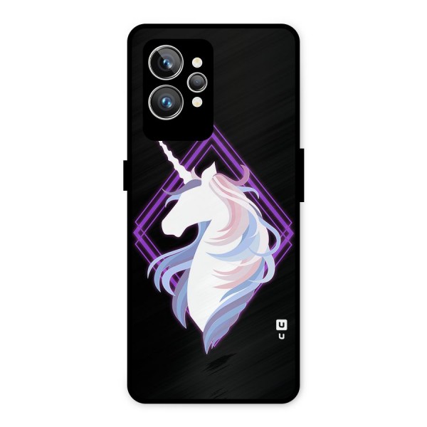 Cute Unicorn Illustration Metal Back Case for Realme GT2 Pro