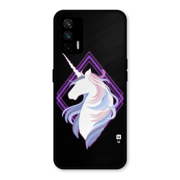Cute Unicorn Illustration Metal Back Case for Realme GT 5G