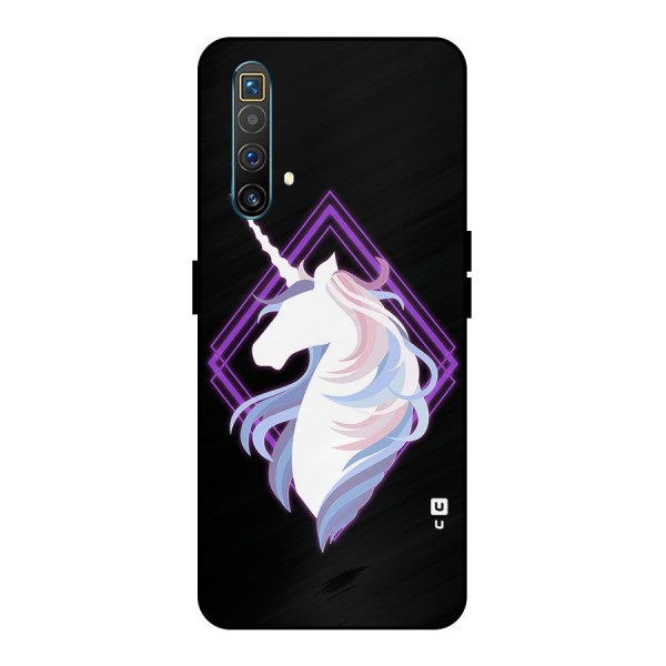 Cute Unicorn Illustration Metal Back Case for Realme X3 SuperZoom