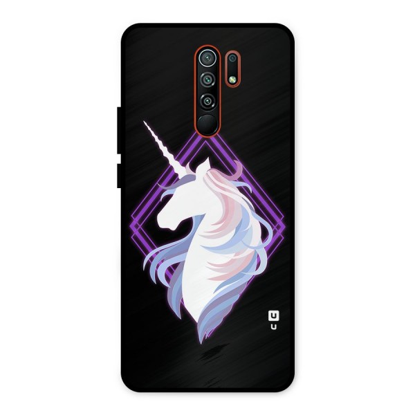 Cute Unicorn Illustration Metal Back Case for Redmi 9 Prime
