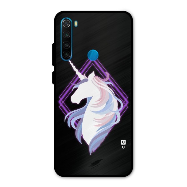 Cute Unicorn Illustration Metal Back Case for Redmi Note 8