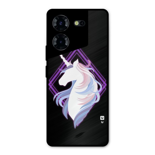 Cute Unicorn Illustration Metal Back Case for Tecno Pova 5 Pro 5G