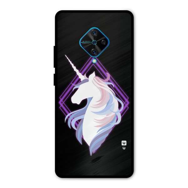Cute Unicorn Illustration Metal Back Case for Vivo S1 Pro