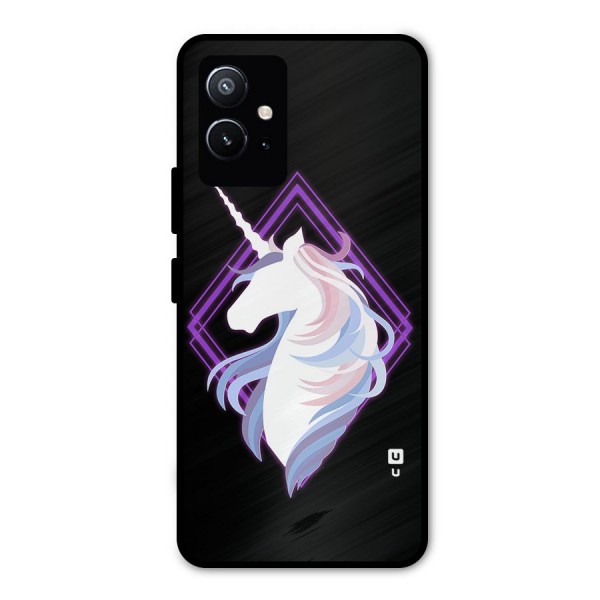 Cute Unicorn Illustration Metal Back Case for Vivo T1 5G