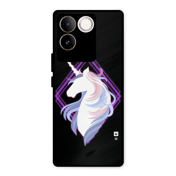 Cute Unicorn Illustration Metal Back Case for Vivo T2 Pro