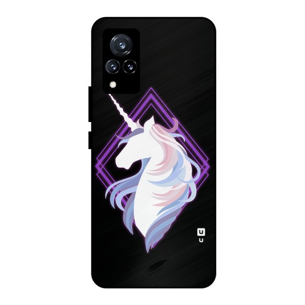Cute Unicorn Illustration Metal Back Case for Vivo V21 5G