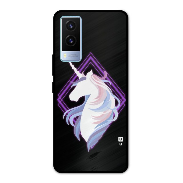 Cute Unicorn Illustration Metal Back Case for Vivo V21e 5G