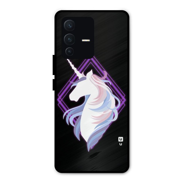 Cute Unicorn Illustration Metal Back Case for Vivo V23 Pro