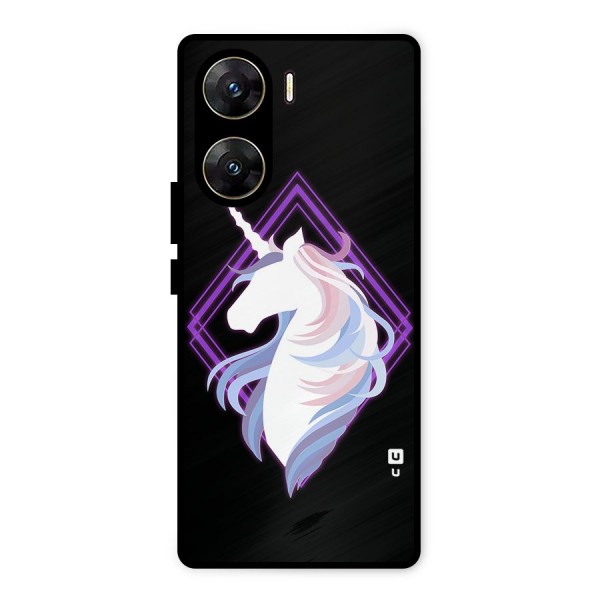 Cute Unicorn Illustration Metal Back Case for Vivo V29e