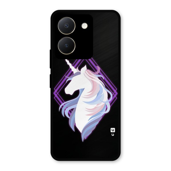 Cute Unicorn Illustration Metal Back Case for Vivo Y36