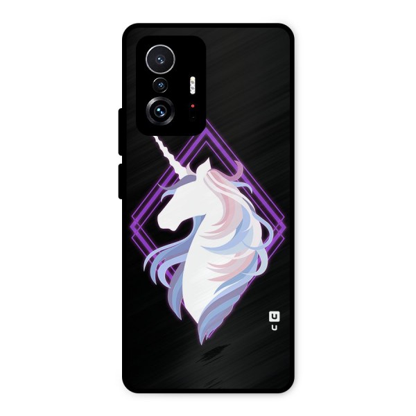 Cute Unicorn Illustration Metal Back Case for Xiaomi 11T Pro