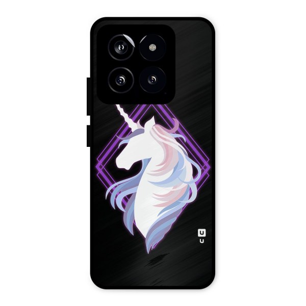 Cute Unicorn Illustration Metal Back Case for Xiaomi 14
