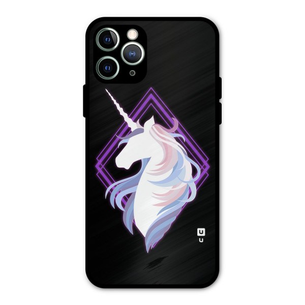 Cute Unicorn Illustration Metal Back Case for iPhone 11 Pro Max