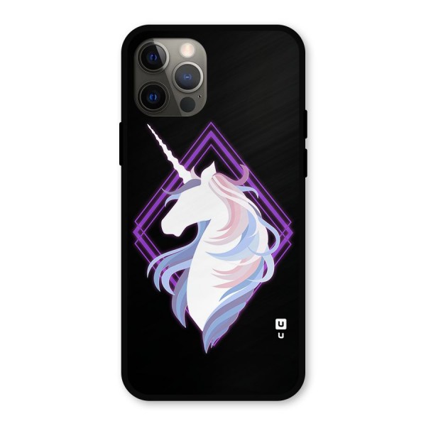Cute Unicorn Illustration Metal Back Case for iPhone 12 Pro