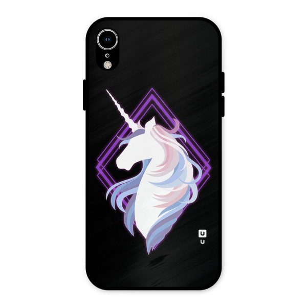 Cute Unicorn Illustration Metal Back Case for iPhone XR