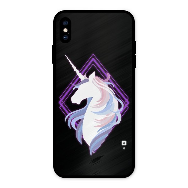 Cute Unicorn Illustration Metal Back Case for iPhone XS Max