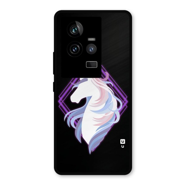 Cute Unicorn Illustration Metal Back Case for iQOO 11 5G