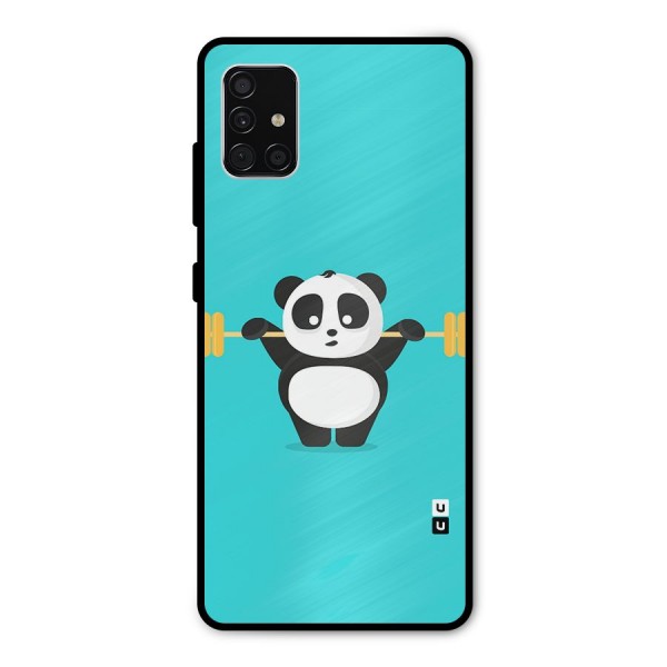 Cute Weightlifting Panda Metal Back Case for Galaxy A51