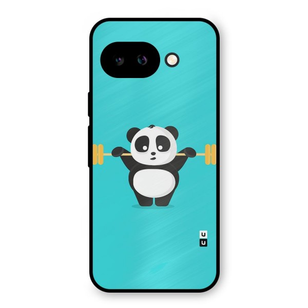 Cute Weightlifting Panda Metal Back Case for Google Pixel 9a