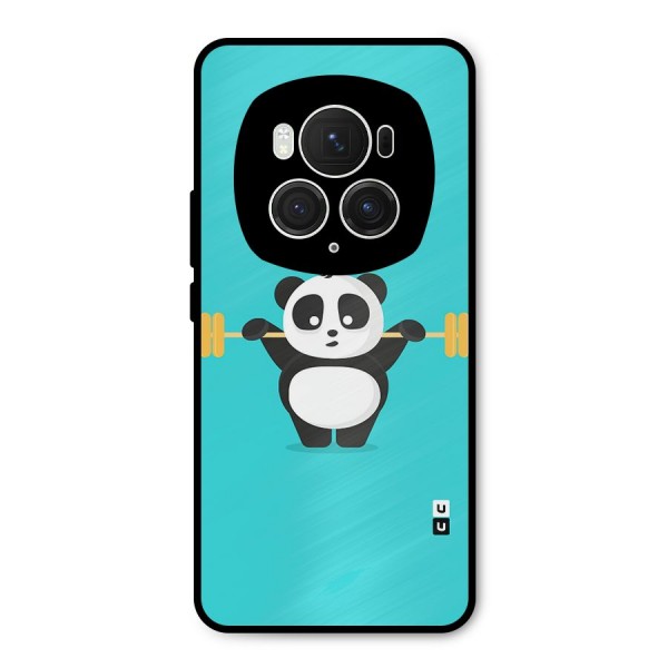 Cute Weightlifting Panda Metal Back Case for Honor Magic6 Pro