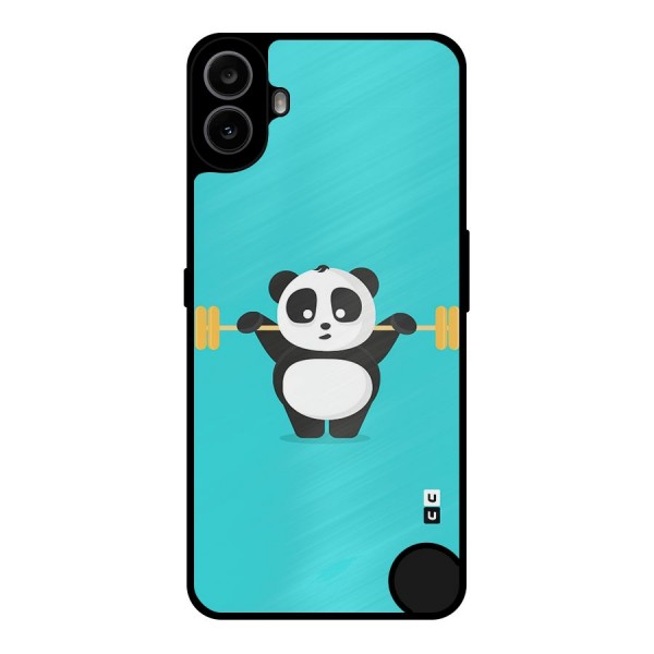Cute Weightlifting Panda Metal Back Case for Nothing CMF Phone 1