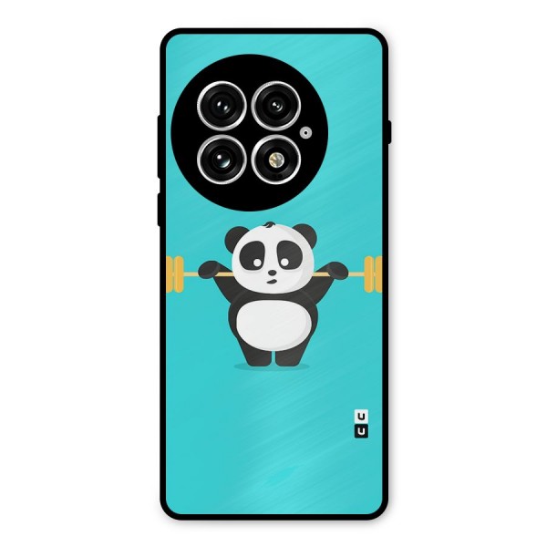 Cute Weightlifting Panda Metal Back Case for OnePlus 13