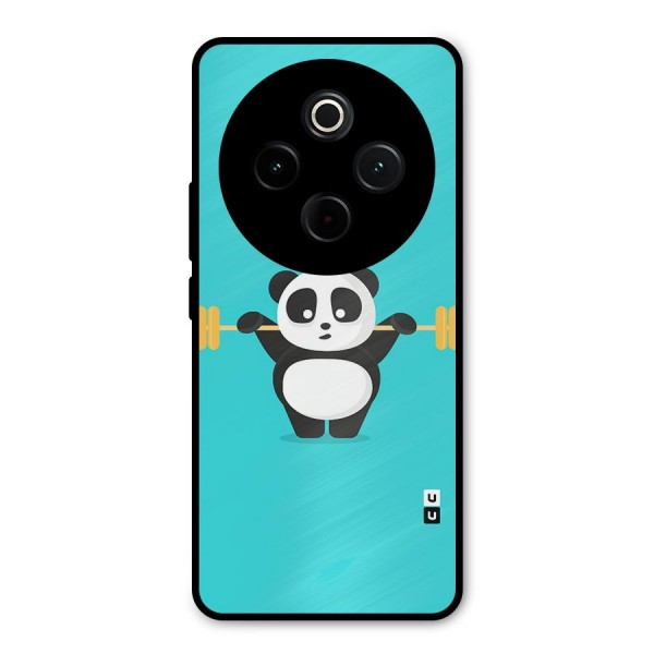 Cute Weightlifting Panda Metal Back Case for Vivo T4