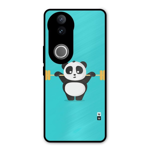 Cute Weightlifting Panda Metal Back Case for Vivo V50e