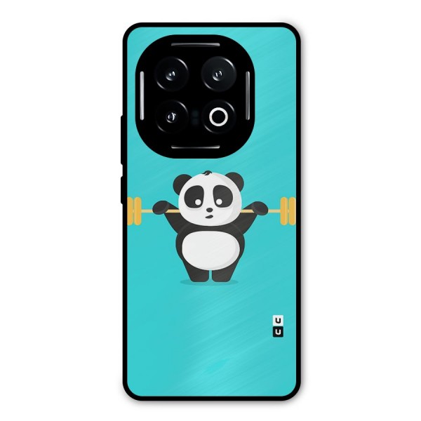 Cute Weightlifting Panda Metal Back Case for iQOO 13