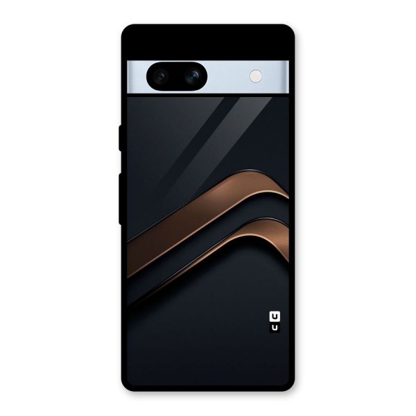 Dark Gold Stripes Glass Back Case for Google Pixel 7a