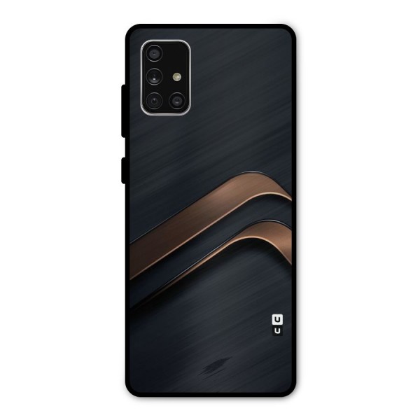 Dark Gold Stripes Metal Back Case for Galaxy A71