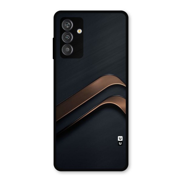 Dark Gold Stripes Metal Back Case for Galaxy M14 5G