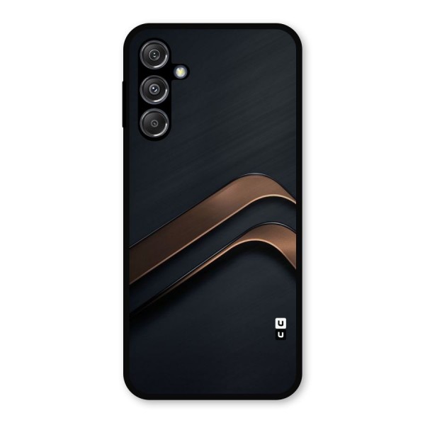 Dark Gold Stripes Metal Back Case for Galaxy M34 5G