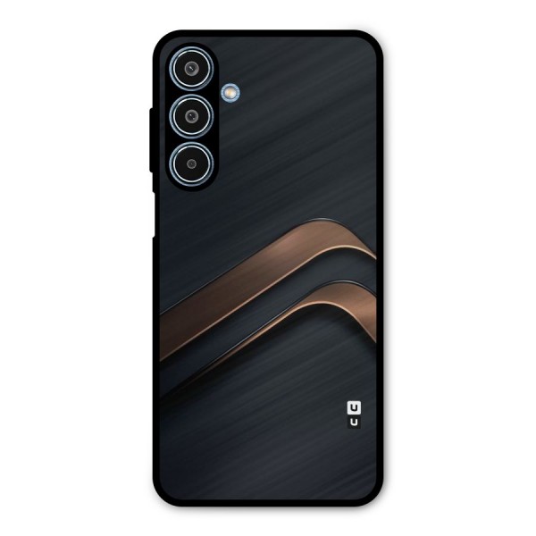 Dark Gold Stripes Metal Back Case for Galaxy M35