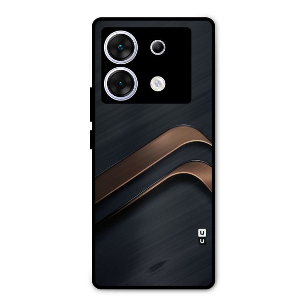 Dark Gold Stripes Metal Back Case for Infinix Zero 30 5G