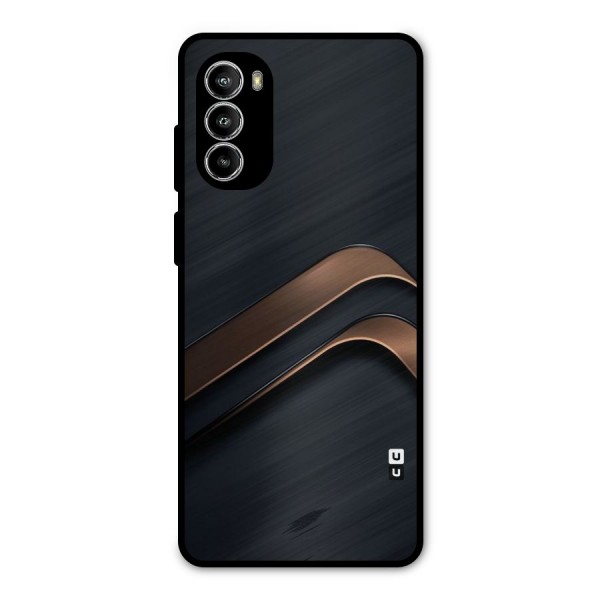 Dark Gold Stripes Metal Back Case for Moto G82