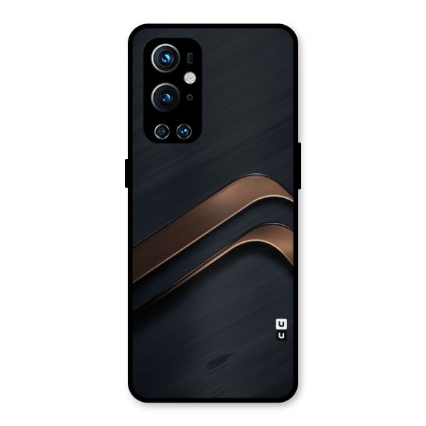 Dark Gold Stripes Metal Back Case for OnePlus 9 Pro