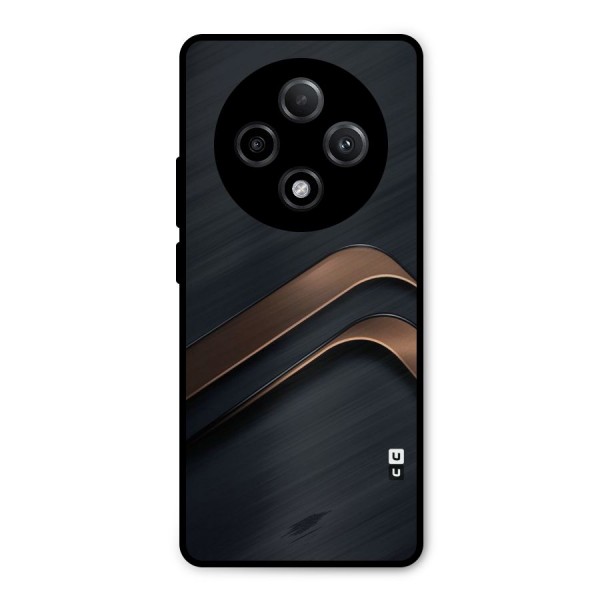 Dark Gold Stripes Metal Back Case for Oppo F27 Pro Plus
