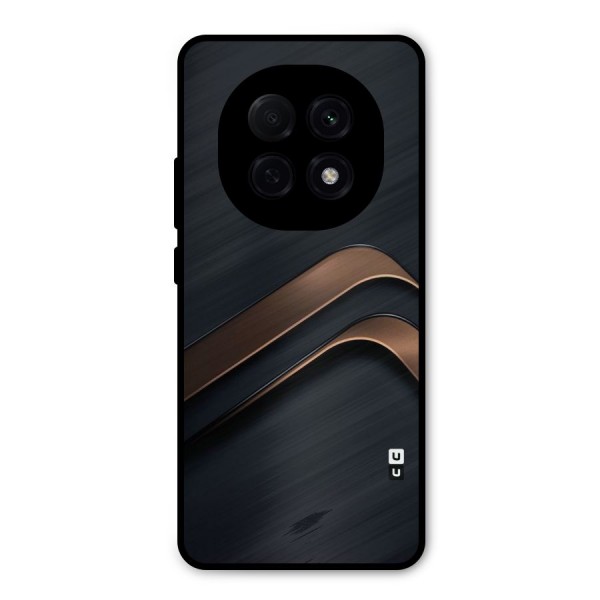 Dark Gold Stripes Metal Back Case for Oppo F29 Pro