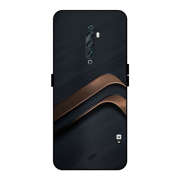 Dark Gold Stripes Metal Back Case for Oppo Reno2 F