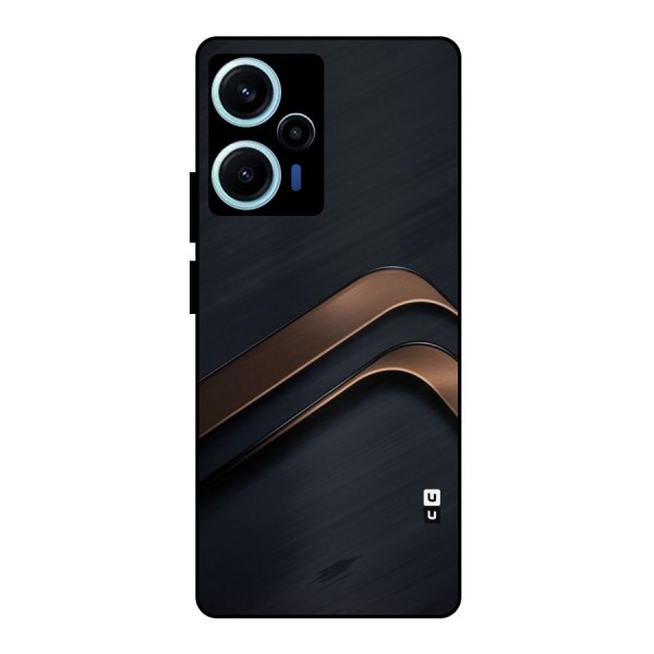 Dark Gold Stripes Metal Back Case for Poco F5
