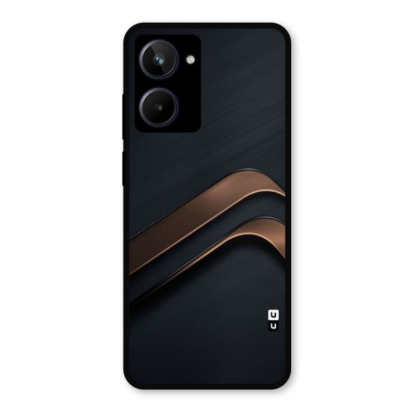 Dark Gold Stripes Metal Back Case for Realme 10