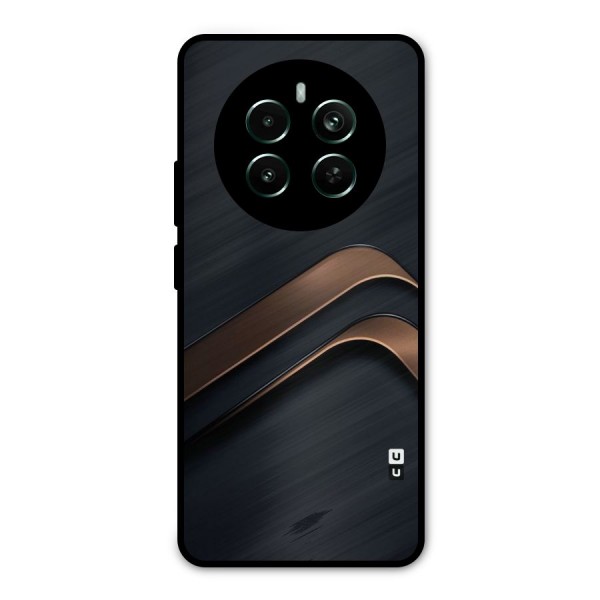 Dark Gold Stripes Metal Back Case for Realme 12 Pro Plus