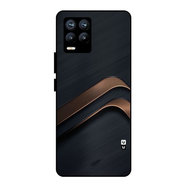 Dark Gold Stripes Metal Back Case for Realme 8