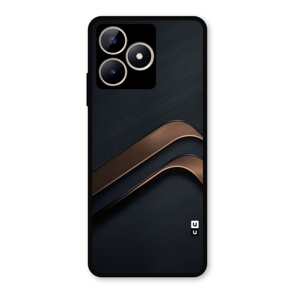 Dark Gold Stripes Metal Back Case for Realme C53