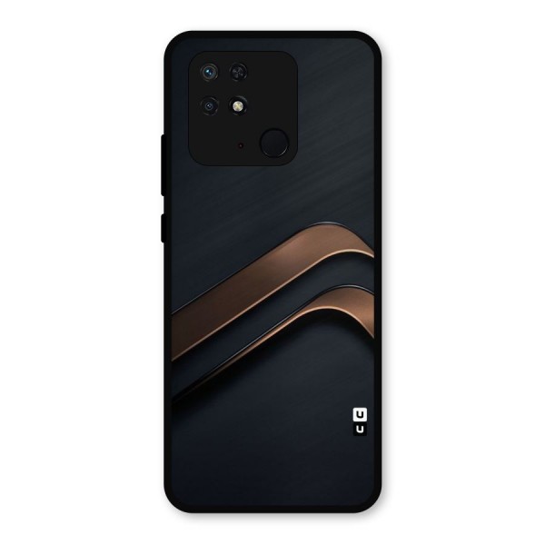 Dark Gold Stripes Metal Back Case for Redmi 10 Power