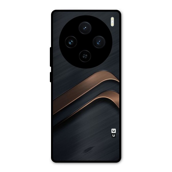 Dark Gold Stripes Metal Back Case for Vivo X100
