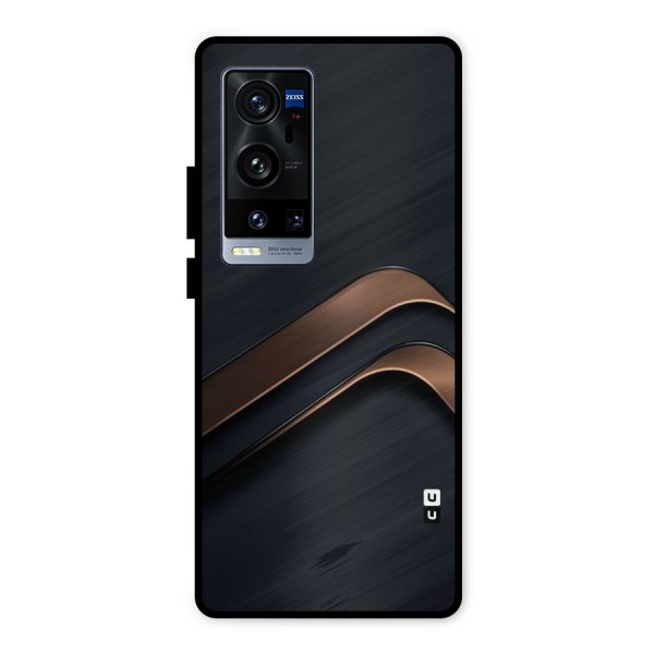 Dark Gold Stripes Metal Back Case for Vivo X60 Pro Plus