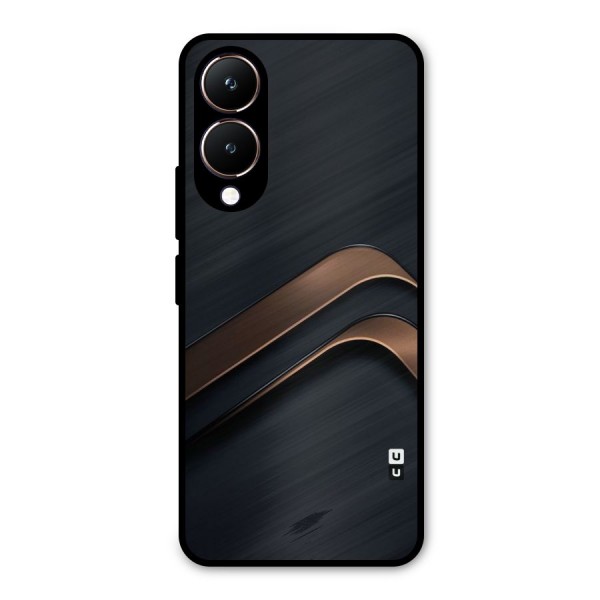 Dark Gold Stripes Metal Back Case for Vivo Y28