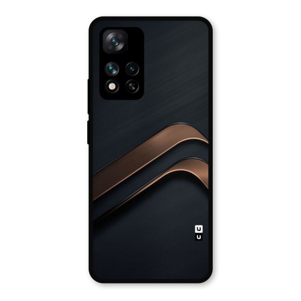 Dark Gold Stripes Metal Back Case for Xiaomi 11i Hypercharge 5G